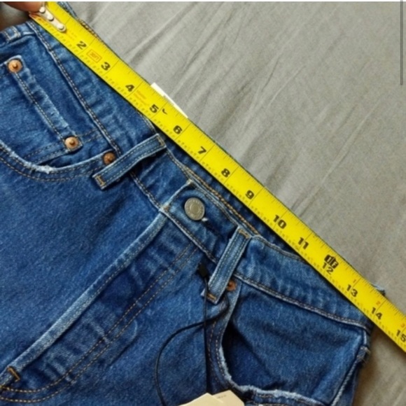 Levi's 501 Crop High Rise Denim Jeans Charleston Fun Straight Leg - Picture 4 of 5